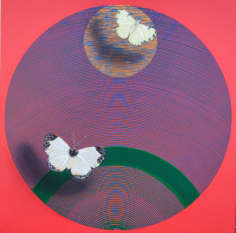 'Happy Vibration 1' animals acrylic painting by artist Ghanshyam Gupta, 22x22 inch, on canvas