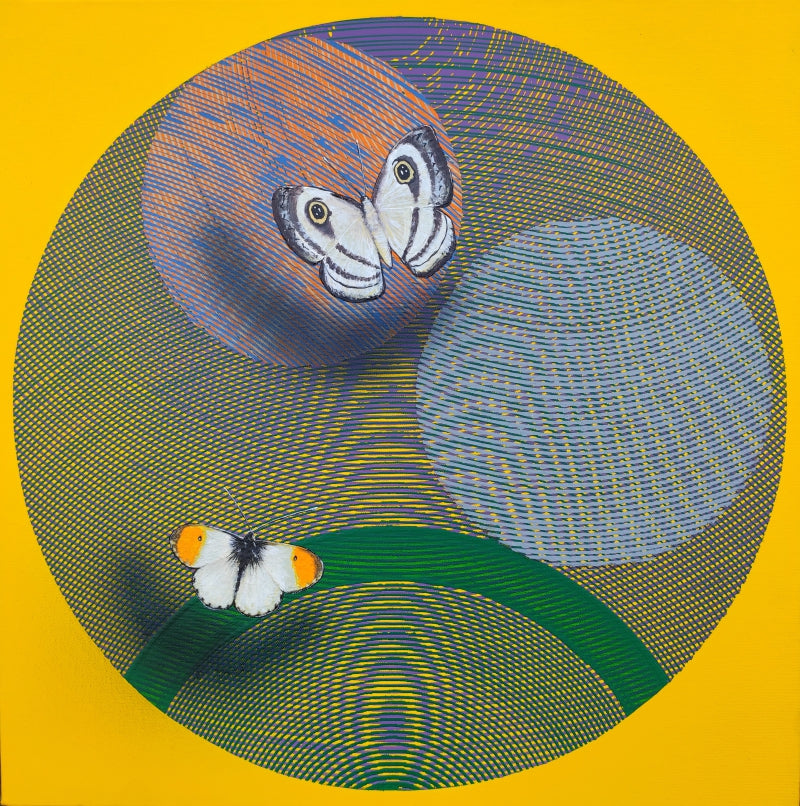 'Happy Vibration 43' animals acrylic painting by artist Ghanshyam Gupta, 22x22 inch, on canvas