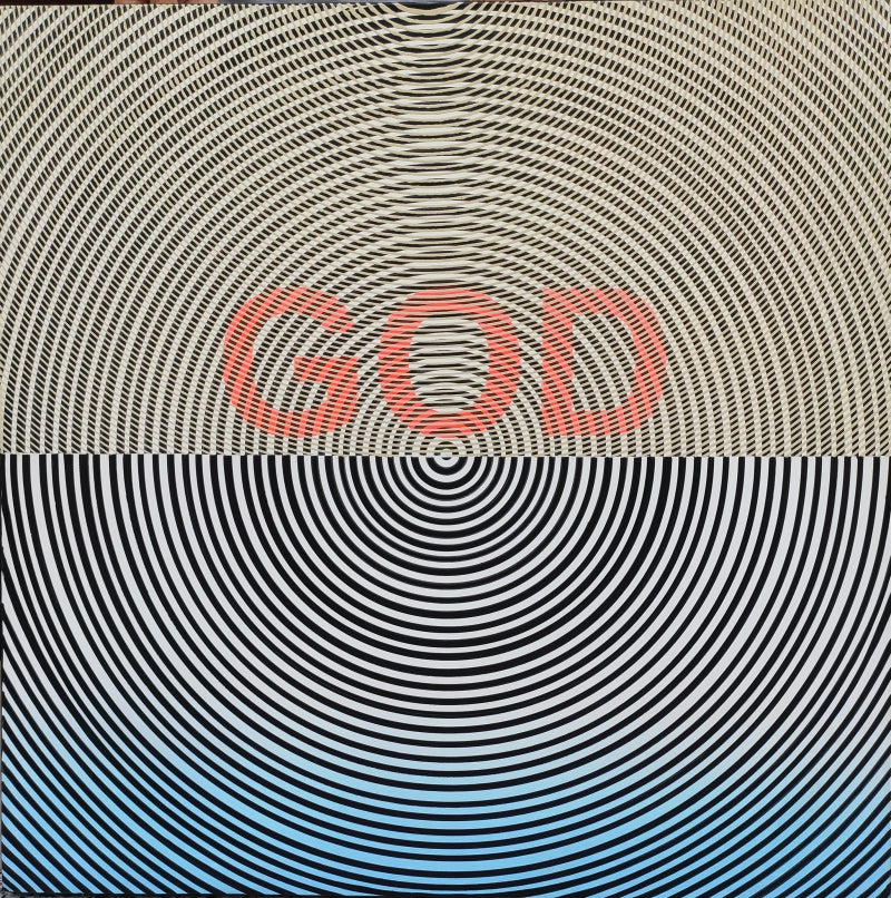 Happy Vibration 46' contemporary acrylic painting by artist Ghanshyam Gupta, 24x24 inch, on canvas