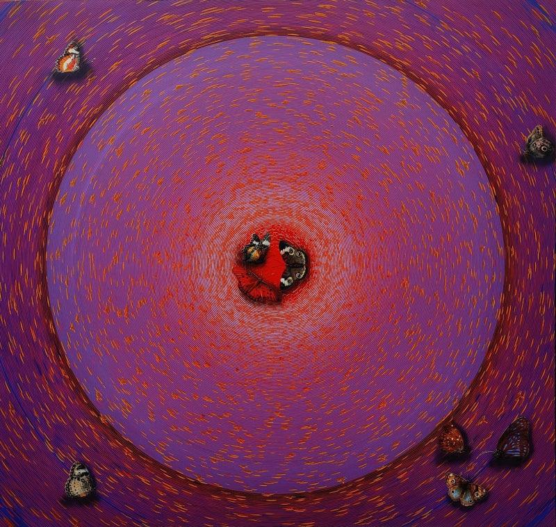 Animals acrylic painting titled 'Happy Vibration 7', 60x60 inches, by artist Ghanshyam Gupta on Canvas