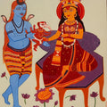 Hara Parvati' religious acrylic painting by artist Bhaskar Lahiri, 36x30 inch, on canvas