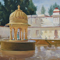 Cityscape oil painting titled 'Harmonious Cenotaph', 30x36 inches, by artist Ambadas Nagpure on Canvas