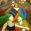 Fantasy acrylic painting titled 'Harmony', 36x30 inches, by artist Sambuddha Gupta on Canvas
