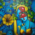 Religious acrylic painting titled 'Harmony Of Life 1', 32x44 inches, by artist Susmita Mandal on Canvas