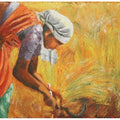 Figurative acrylic painting titled 'Harvest', 24x30 inches, by artist Vignesh Kumar on canvas