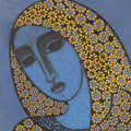 Figurative acrylic painting titled 'Head II', 18x18 inches, by artist Mamta Mondkar on Canvas