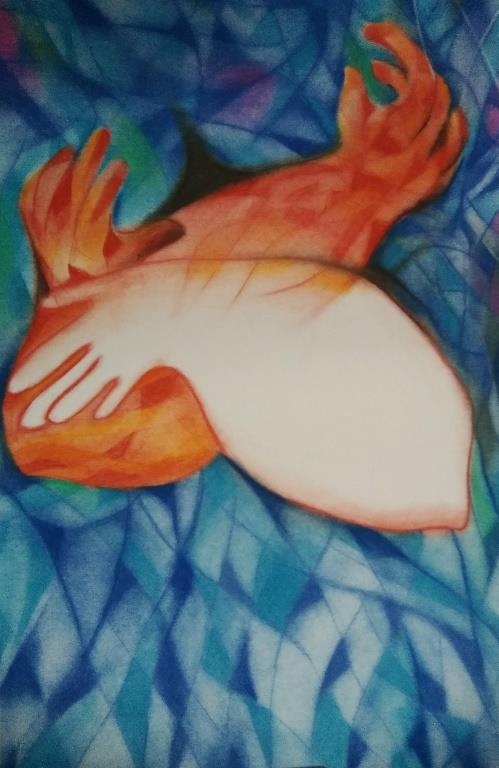 Healing In The Dream 1' contemporary dry-pastel painting by artist Rasana Bhardwaj, 36x30 inch, on paper