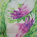 Healing In The Dream 2' contemporary dry-pastel painting by artist Rasana Bhardwaj, 36x30 inch, on paper