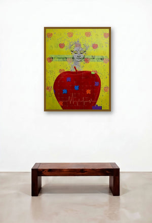 Healthy (Contemplation) by artist Ns Art displayed in a Japandi Living Room