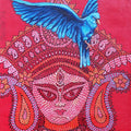 Heavens Messenger' religious acrylic painting by artist Prasenjit Nath, 19x13 inch, on canvas