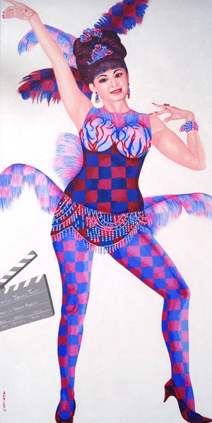 Helen by Sonaly Gandhi, Original Acrylic Figurative Painting on Canvas, Large Vertical Wall Art