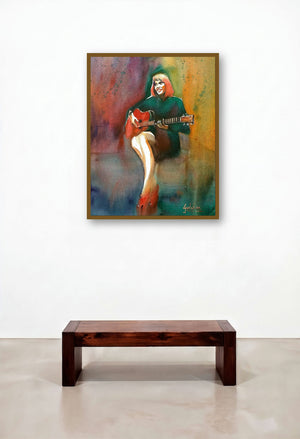 Her Swaying Red Shoes by artist Gulshan Achari displayed in a Coastal Executive Office