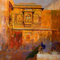Cityscape acrylic painting titled 'Heritage 1', 23x30 inches, by artist Sayajirao Nangare on Canvas