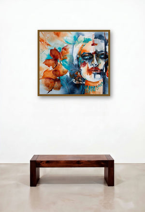 Hijra (Reflections of Self: A Study in Contrast) by artist Veronique Piaser-Moyen displayed in a Designer Living Room