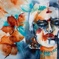 Portrait watercolor painting titled 'Hijra', 12x20 inches, by artist Veronique Piaser-moyen on Paper