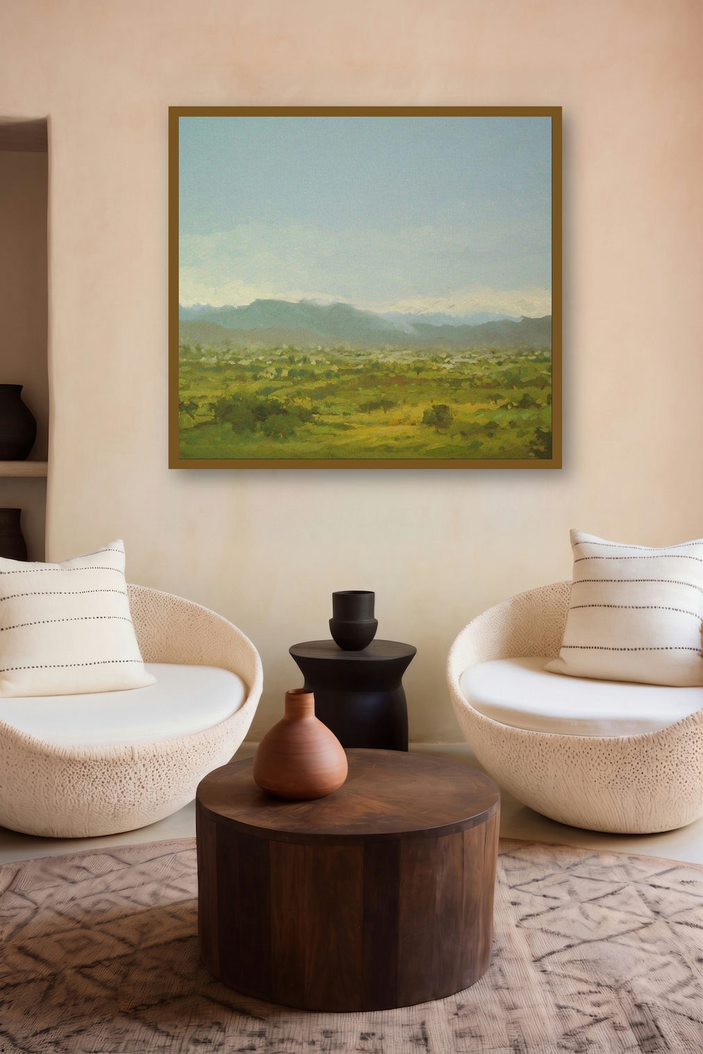 Hill View by artist Fareed Ahmed displayed in a Modern gallery
