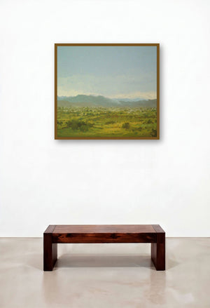 Hill View by artist Fareed Ahmed displayed in a Designer Living Room