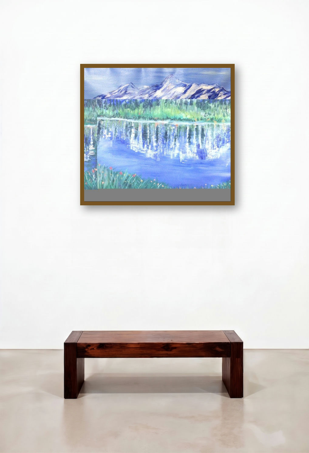 Himalayan Summer (The Village Band) by artist Kiran Bableshwar displayed in a Contemporary Executive Office