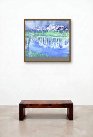 Himalayan Summer (The Village Band) by artist Kiran Bableshwar displayed in a Contemporary Executive Office