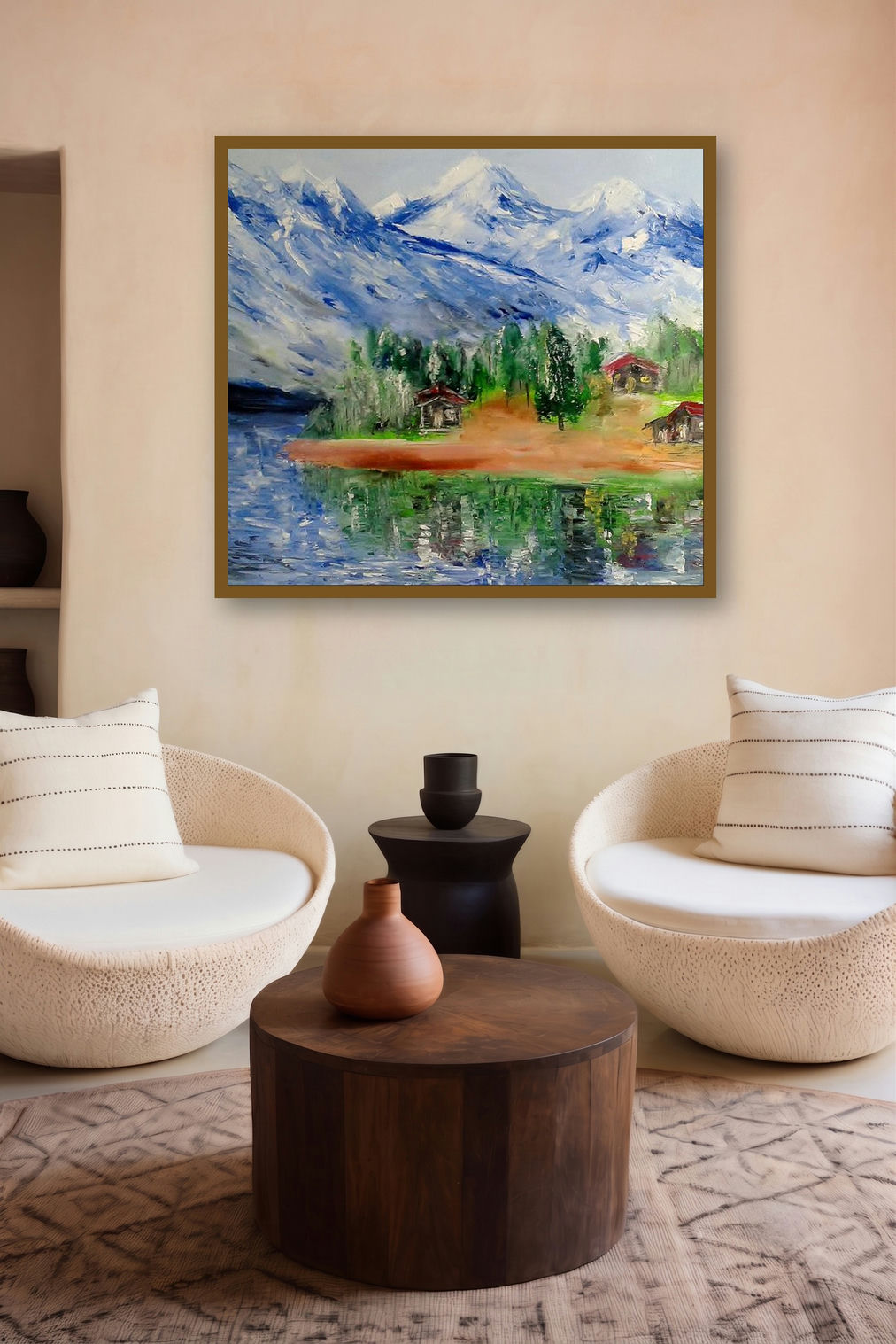 Himalayas (Alpine Idyll) by artist Kiran Bableshwar displayed in a Designer gallery