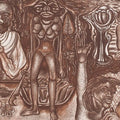 Figurative printmaking titled 'His Magical World 5', 19x29 inches, by artist Sushanta Guha on Paper