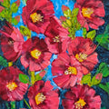 Hollyhocks 12' nature oil painting by artist Swati Kale, 18x14 inch, on canvas