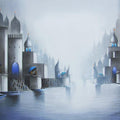 Cityscape mixed media painting titled 'Holy Banaras 2', 30x36 inches, by artist Somnath Bothe on Canvas