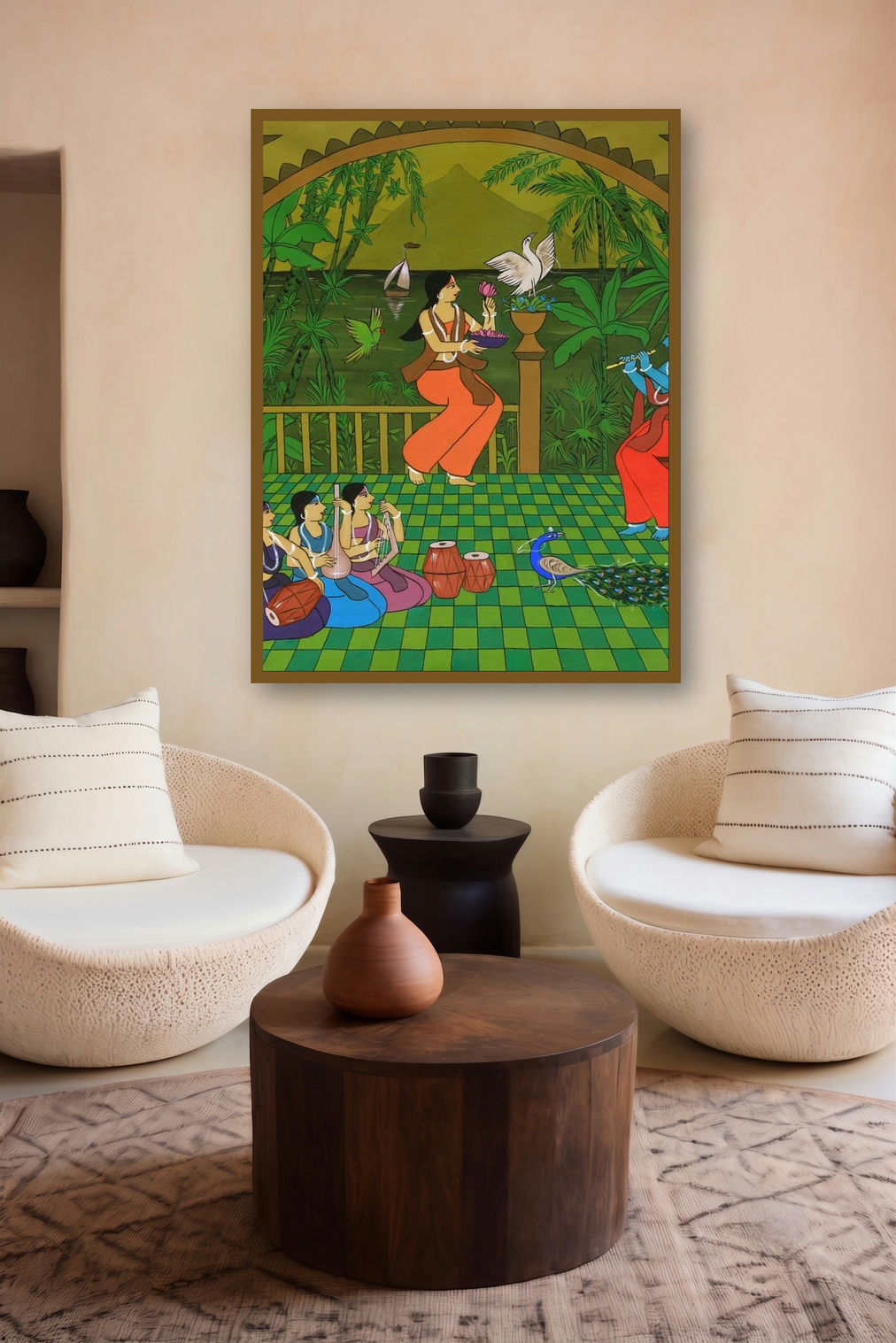 Holy Couple (Celestial Harmony) by artist Chetan Katigar displayed in a Curated gallery