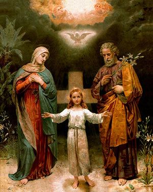 Holy Family 1 by Ns Art, Print Acrylic Religious Painting on Canvas, X-Small Vertical Wall Art
