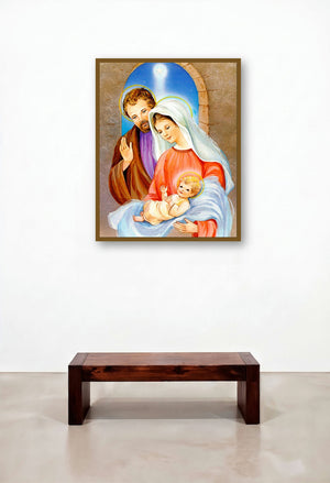 Holy Family 2 by artist Ns Art displayed in a Traditional Dining Room