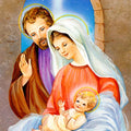 Religious acrylic painting titled 'Holy Family 2', 48x36 inches, by artist Ns Art on Canvas