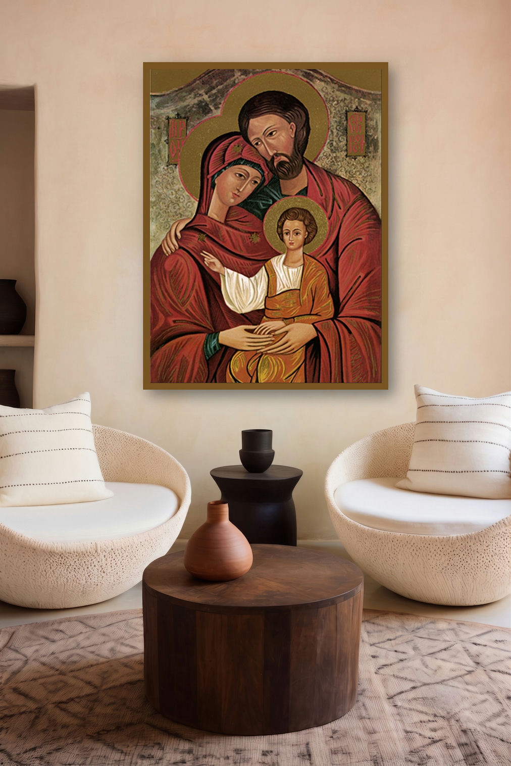 Holy Family 3 by artist Ns Art displayed in a Modern gallery
