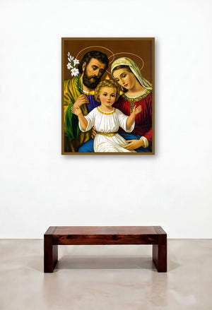 Holy Family 5 by artist Ns Art displayed in a Minimalist Hotel Lobby