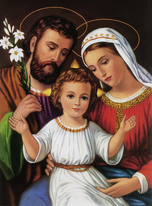 Holy Family 6 by Ns Art, Print Acrylic Religious Painting on Canvas, X-Small Vertical Wall Art