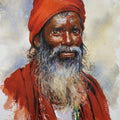 Portrait watercolor painting titled 'Hope For Searching A God', 8x12 inches, by artist Niketan Bhalerao on Paper