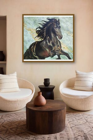 Horse 05 (Midnight Dash) by artist Deven Ramesh Bhosale displayed in a Contemporary Exhibition gallery