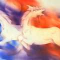 Horse 2' animals acrylic painting by artist Vishnu Sonavane, 24x36 inch, on canvas