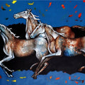 'Horse' animals acrylic painting by artist Ranjith Raghupathy, 30x42 inch, on canvas
