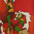 Animals serigraphs painting titled 'Horse (Appropriation)', 60x40 inches, by artist M. F. Husain on Paper