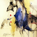 Animals mixed media painting titled 'Horse I', 25x30 inches, by artist Mithun Dutta on Board