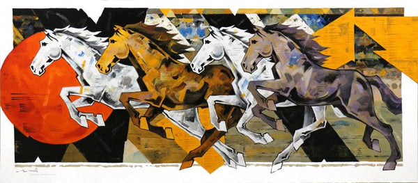 Horse Series 238 by Devidas Dharmadhikari | ArtZolo.com