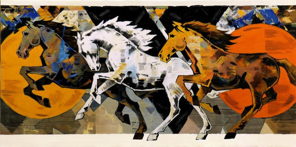 Horse Series 242 by Devidas Dharmadhikari | ArtZolo.com