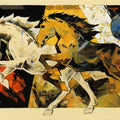 Horse Series 275' animals acrylic painting by artist Devidas Dharmadhikari, 30x48 inch, on canvas