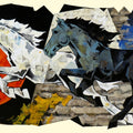 Horse Series 299' animals acrylic painting by artist Devidas Dharmadhikari, 36x60 inch, on canvas