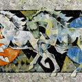 'Horse Series 304' animals acrylic painting by artist Devidas Dharmadhikari, 36x60 inch, on canvas