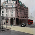Cityscape watercolor painting titled 'Hotel The Ritz London', 16x12 inches, by artist Arunava Ray on Paper