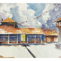 Landscape watercolor painting titled 'House At Wai 1', 14x10 inches, by artist Soven Roy on Paper