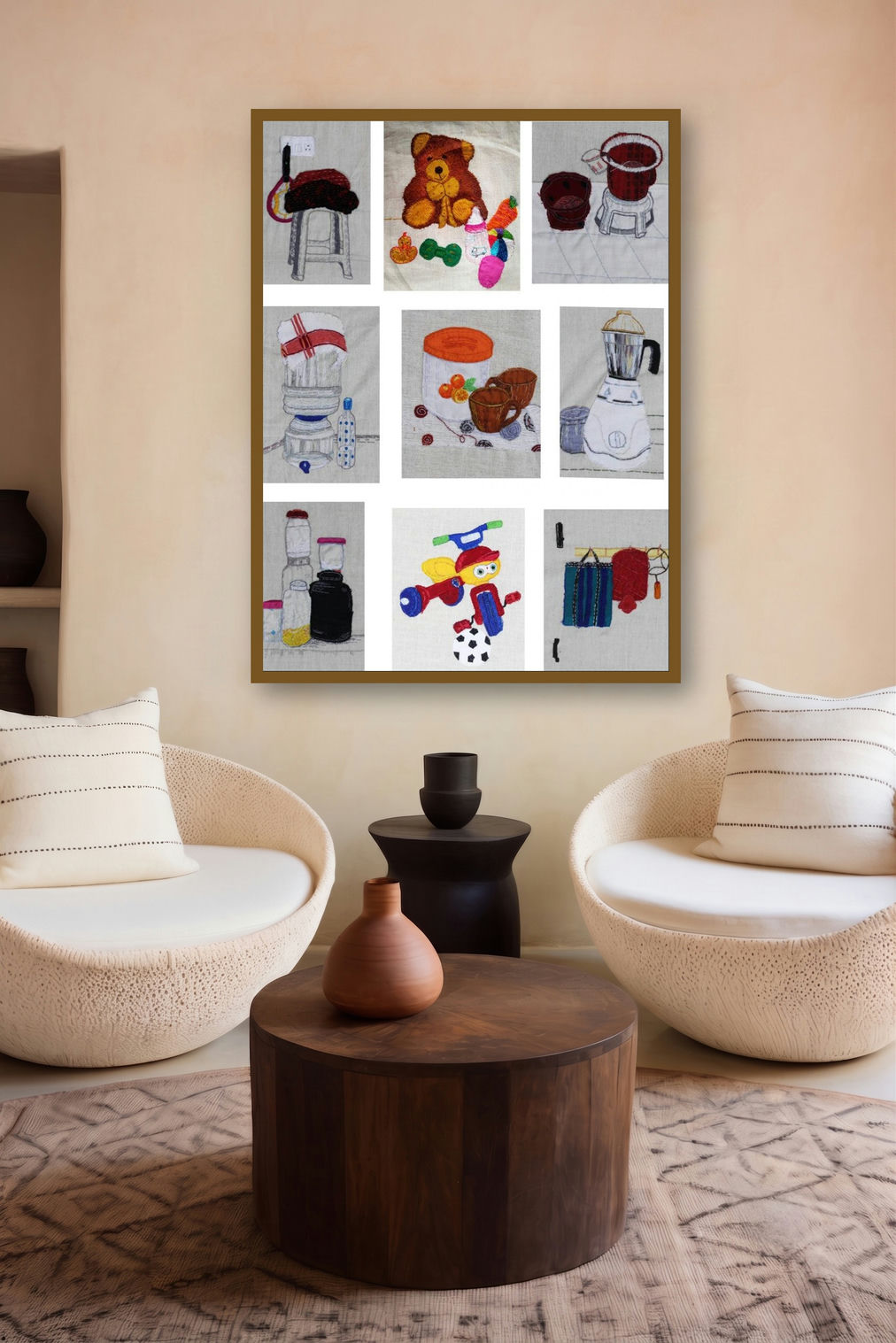 House Wife (Everyday Objects) by artist Shatabdi Roy displayed in a Luxury gallery