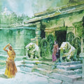 Hoysala Temple' religious watercolor painting by artist Sankara Babu, 11x17 inch, on paper