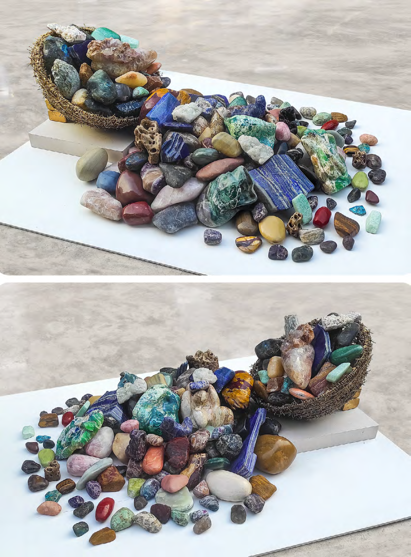 Hues Of Earth' contemporary Mixedmedia sculpture by artist Rambali Prajapati, 53x71 inch, on mixedmedia
